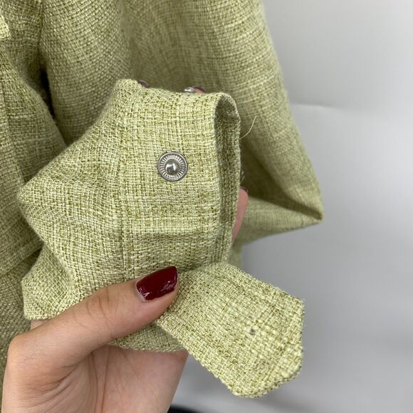 Avec Les Filles Jacket Women L Large Artichoke Zip Up Lightweight Utility Pocket - Picture 4 of 12